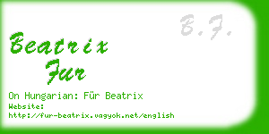 beatrix fur business card