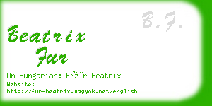 beatrix fur business card